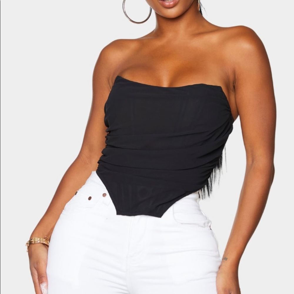 BRAND NEW PLT black chiffon corset